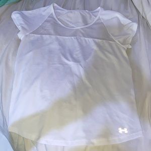 white underarmour workout top